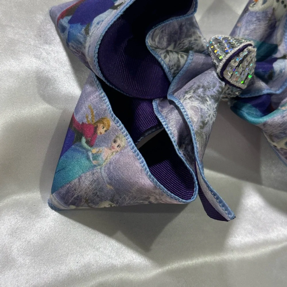 Disney “Frozen” theme Hair Bow w/ sequin center - bundle 2+ for shipping savings